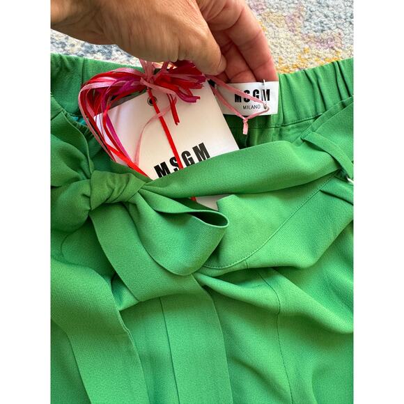 MSGM Green Paperbag Belted Trousers Joggers - Picture 12 of 13